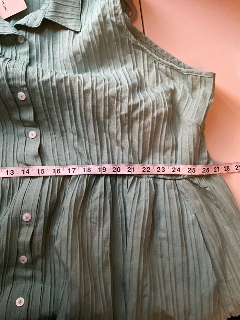 BloomChic Green Button Front Midi Dress Sleeveless Collared Plus Size 26 NWT - Picture 7 of 10